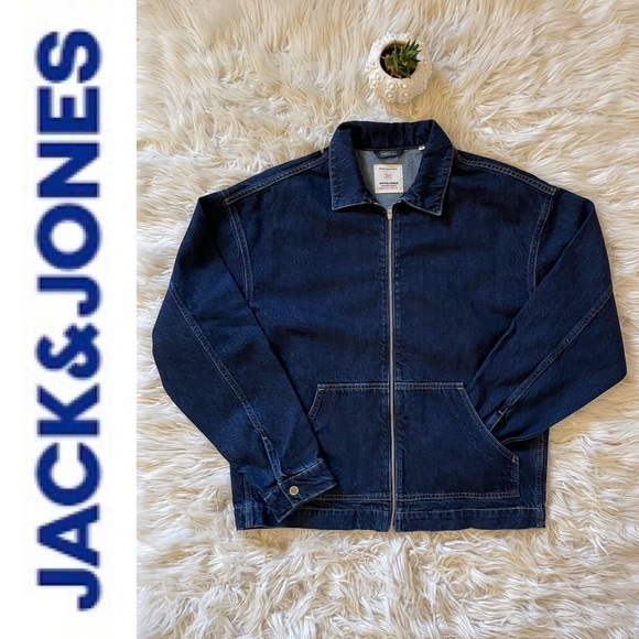 JACK & JONES Utility Denim Jacket, Sz M, zipper closure - Picture 10 of 16